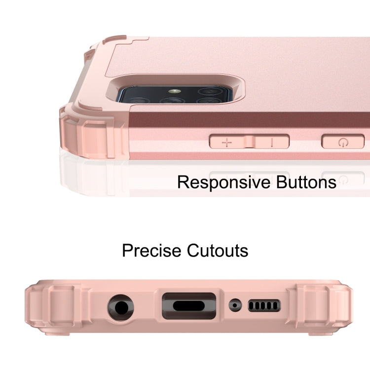 For Samsung Galaxy A71 5G 3 in 1 Shockproof PC + Silicone Protective Case