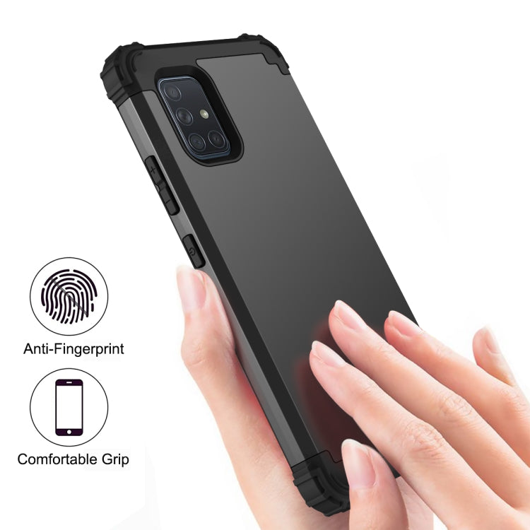 For Samsung Galaxy A71 5G 3 in 1 Shockproof PC + Silicone Protective Case