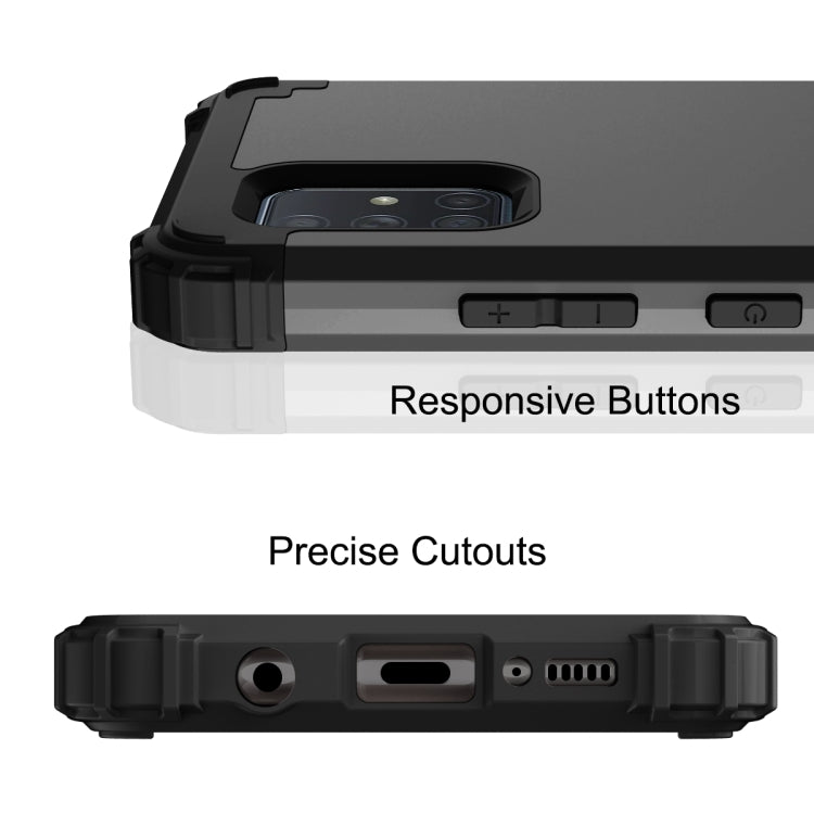 For Samsung Galaxy A71 5G 3 in 1 Shockproof PC + Silicone Protective Case