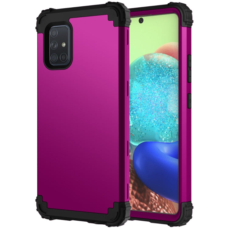 For Samsung Galaxy A71 5G 3 in 1 Shockproof PC + Silicone Protective Case