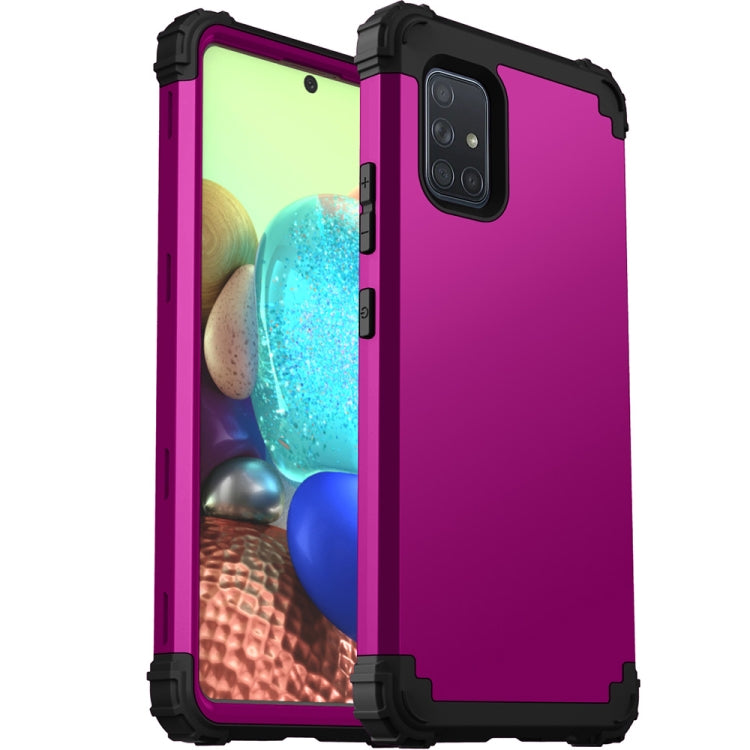 For Samsung Galaxy A71 5G 3 in 1 Shockproof PC + Silicone Protective Case
