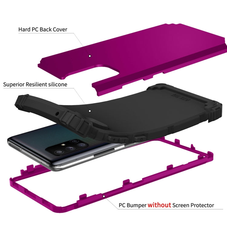 For Samsung Galaxy A71 5G 3 in 1 Shockproof PC + Silicone Protective Case