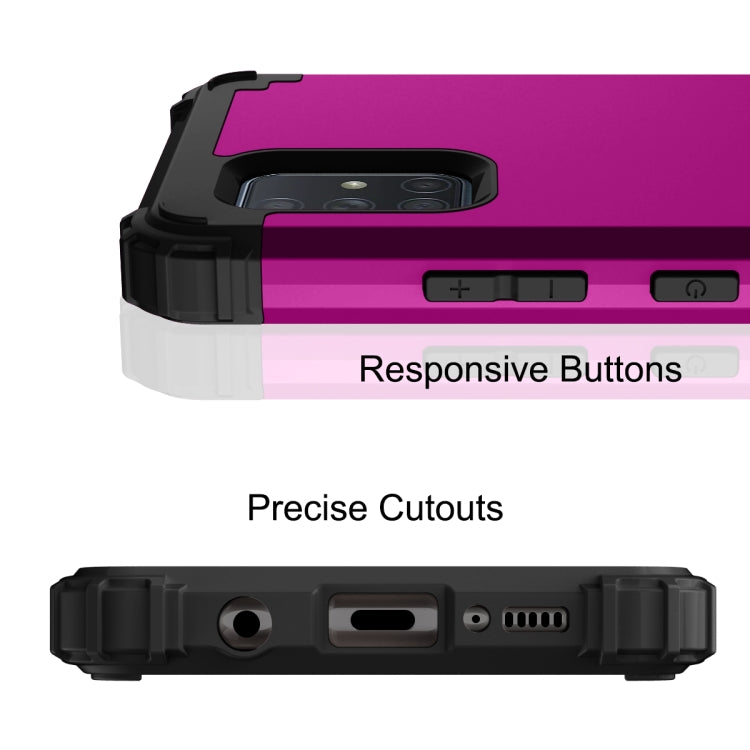 For Samsung Galaxy A71 5G 3 in 1 Shockproof PC + Silicone Protective Case