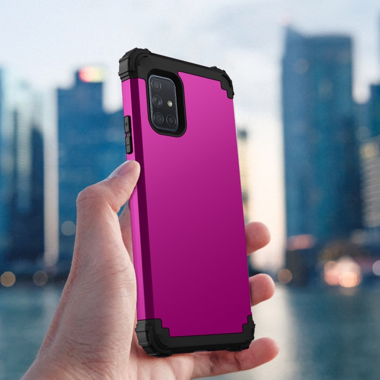 For Samsung Galaxy A71 5G 3 in 1 Shockproof PC + Silicone Protective Case