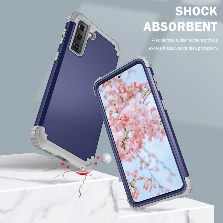 For Samsung Galaxy S21 FE 3 in 1 Shockproof PC + Silicone Protective Case