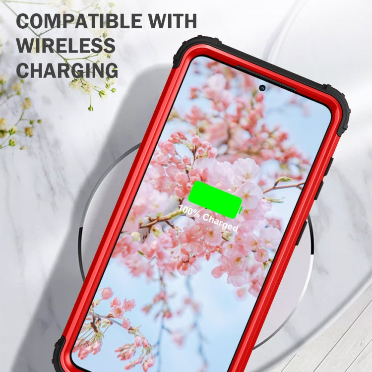 For Samsung Galaxy S21 FE 3 in 1 Shockproof PC + Silicone Protective Case