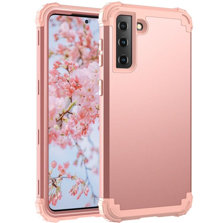 For Samsung Galaxy S21 FE 3 in 1 Shockproof PC + Silicone Protective Case