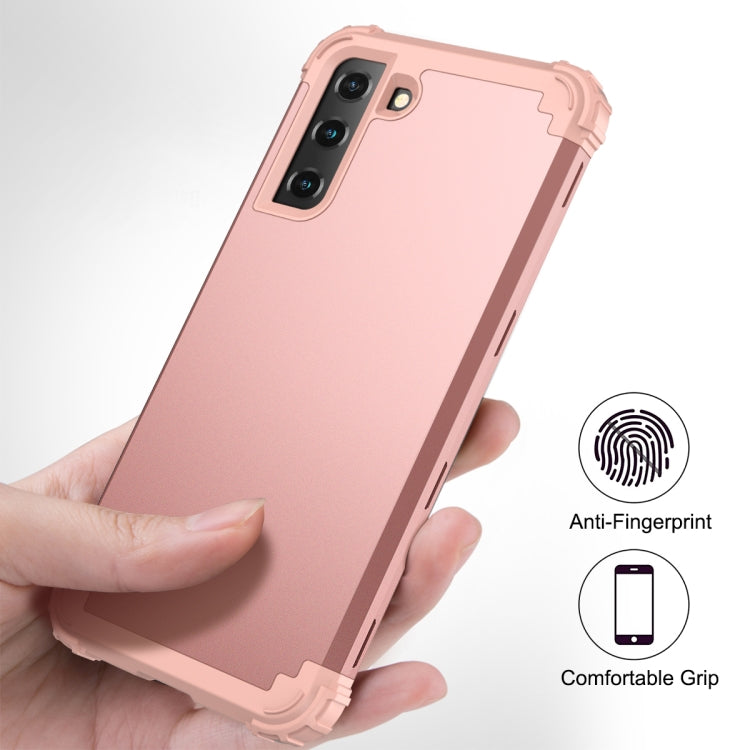 For Samsung Galaxy S21 FE 3 in 1 Shockproof PC + Silicone Protective Case