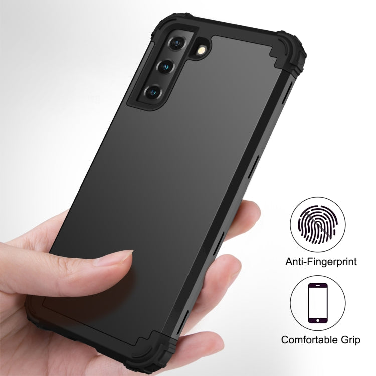 For Samsung Galaxy S21 FE 3 in 1 Shockproof PC + Silicone Protective Case