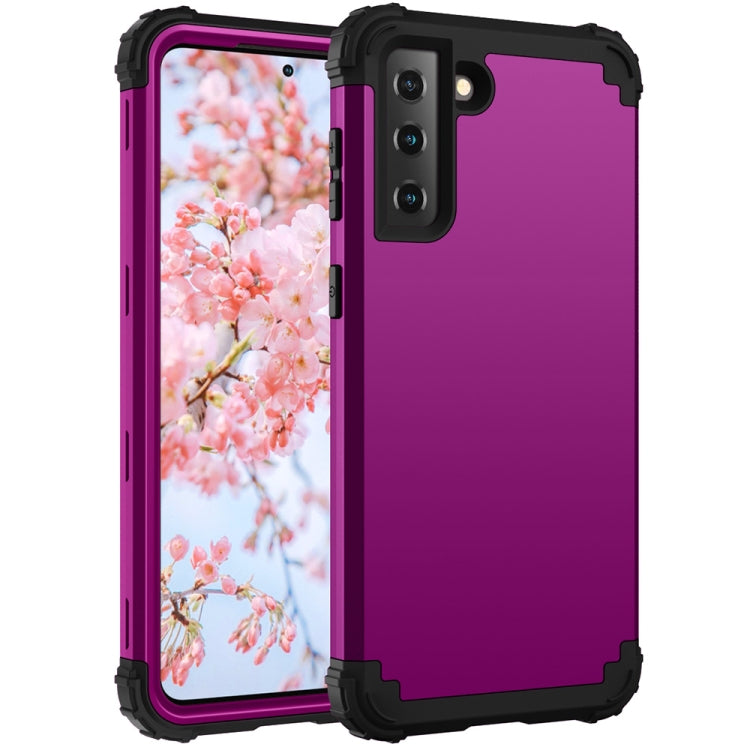 For Samsung Galaxy S21 FE 3 in 1 Shockproof PC + Silicone Protective Case