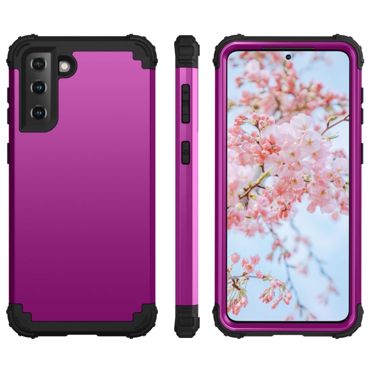 For Samsung Galaxy S21 FE 3 in 1 Shockproof PC + Silicone Protective Case