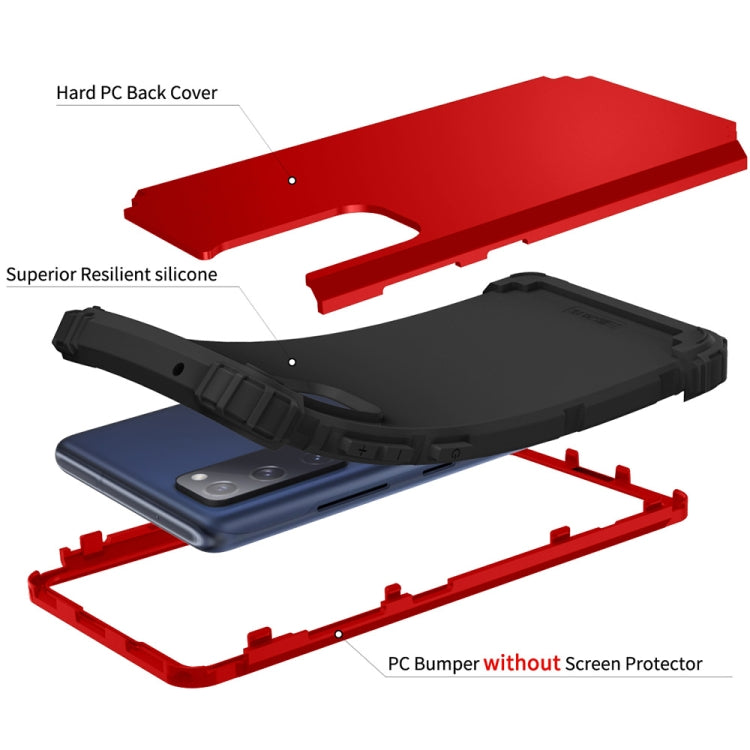 For Samsung Galaxy S20 FE 3 in 1 Shockproof PC + Silicone Protective Case