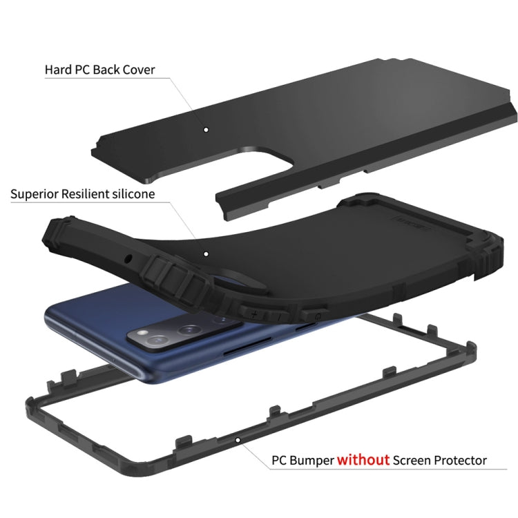 For Samsung Galaxy S20 FE 3 in 1 Shockproof PC + Silicone Protective Case