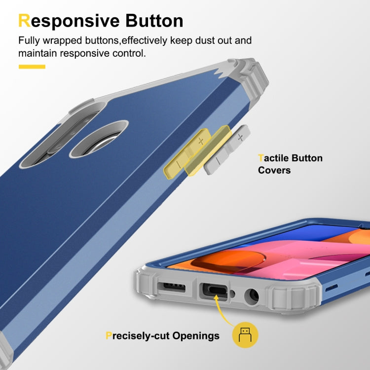 For Samsung Galaxy A02s 3 in 1 Shockproof PC + Silicone Protective Case