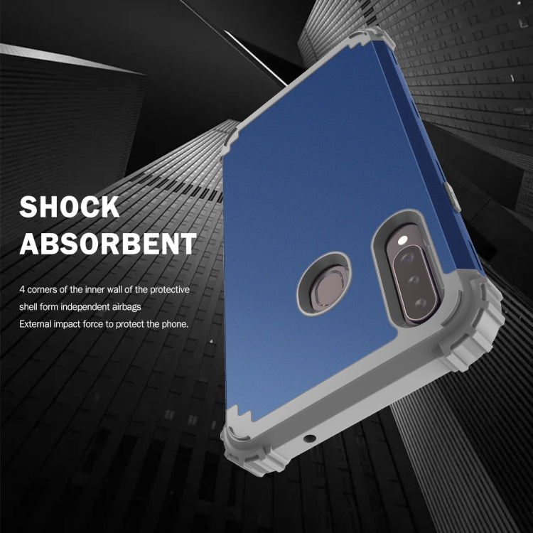For Samsung Galaxy A02s 3 in 1 Shockproof PC + Silicone Protective Case