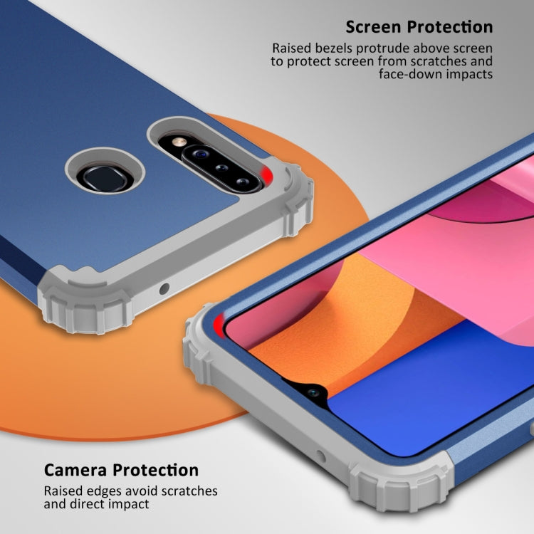 For Samsung Galaxy A02s 3 in 1 Shockproof PC + Silicone Protective Case