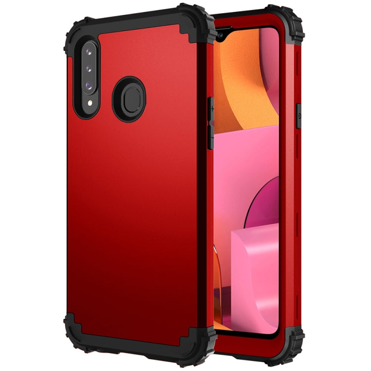 For Samsung Galaxy A02s 3 in 1 Shockproof PC + Silicone Protective Case
