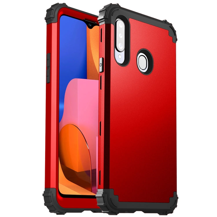 For Samsung Galaxy A02s 3 in 1 Shockproof PC + Silicone Protective Case