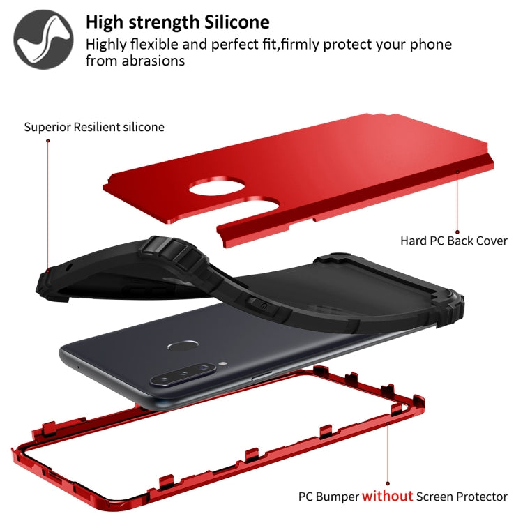 For Samsung Galaxy A02s 3 in 1 Shockproof PC + Silicone Protective Case