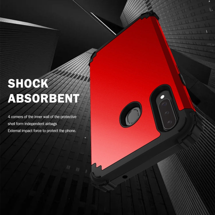 For Samsung Galaxy A02s 3 in 1 Shockproof PC + Silicone Protective Case