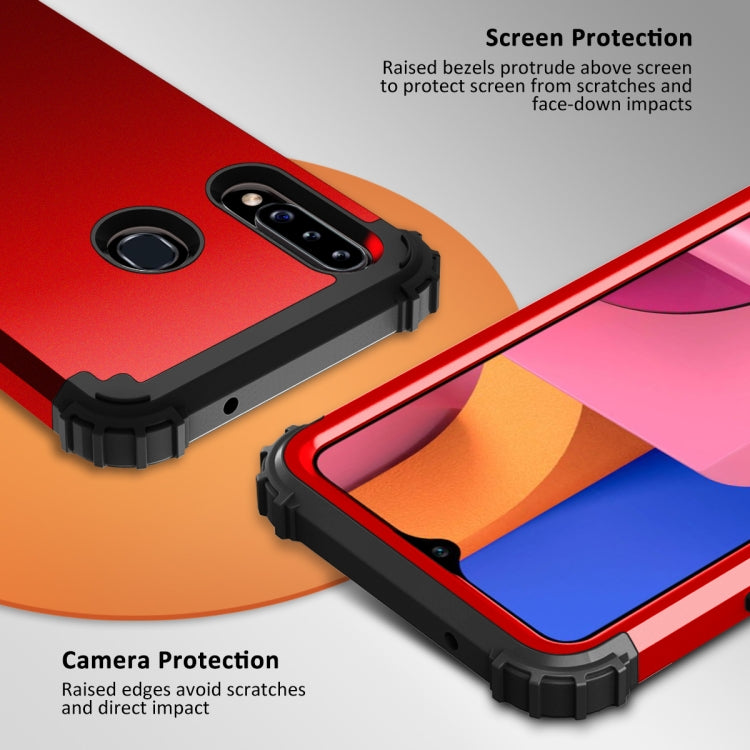 For Samsung Galaxy A02s 3 in 1 Shockproof PC + Silicone Protective Case