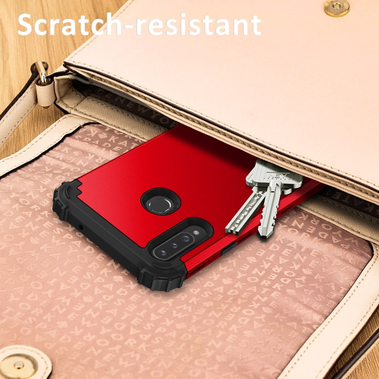 For Samsung Galaxy A02s 3 in 1 Shockproof PC + Silicone Protective Case