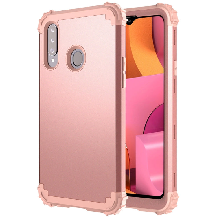 For Samsung Galaxy A02s 3 in 1 Shockproof PC + Silicone Protective Case