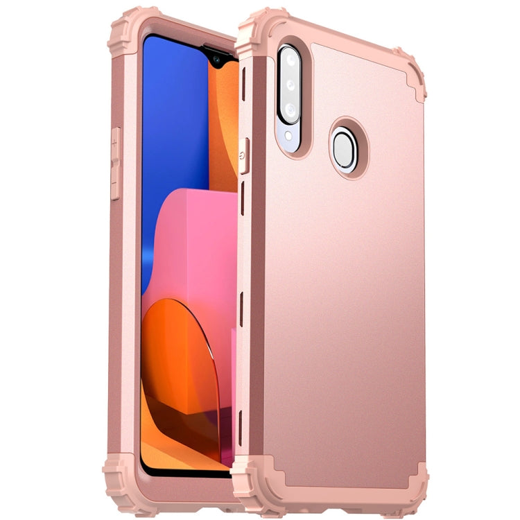 For Samsung Galaxy A02s 3 in 1 Shockproof PC + Silicone Protective Case