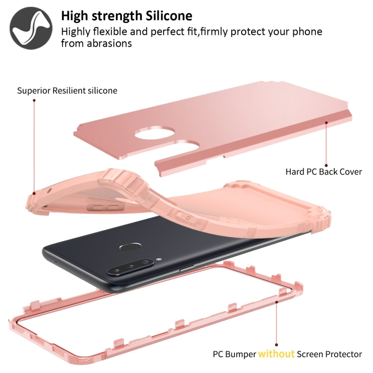 For Samsung Galaxy A02s 3 in 1 Shockproof PC + Silicone Protective Case