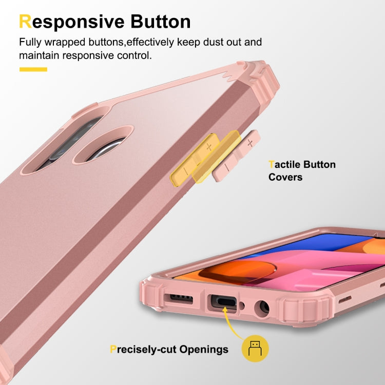 For Samsung Galaxy A02s 3 in 1 Shockproof PC + Silicone Protective Case