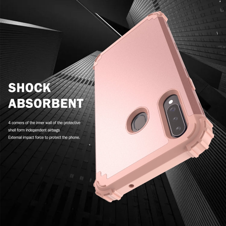 For Samsung Galaxy A02s 3 in 1 Shockproof PC + Silicone Protective Case