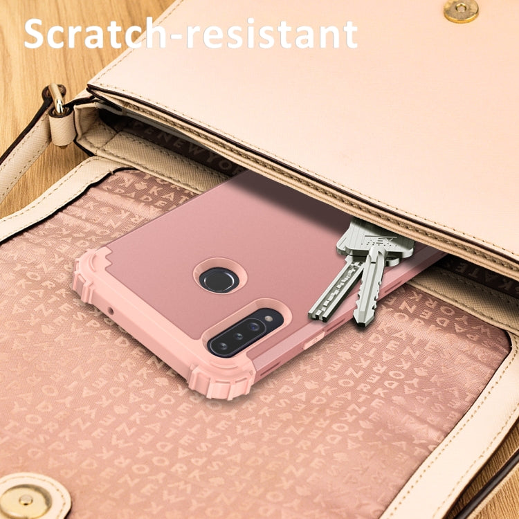 For Samsung Galaxy A02s 3 in 1 Shockproof PC + Silicone Protective Case