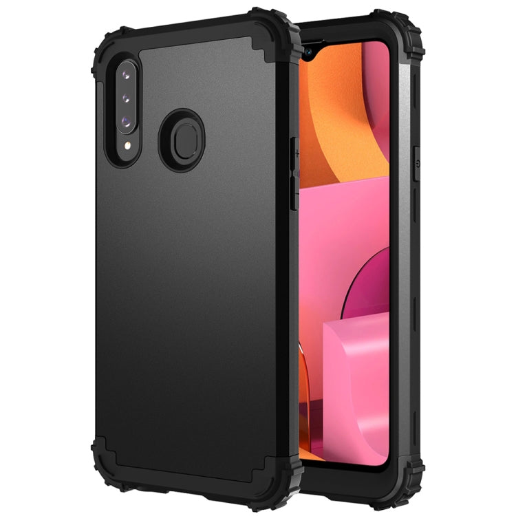For Samsung Galaxy A02s 3 in 1 Shockproof PC + Silicone Protective Case
