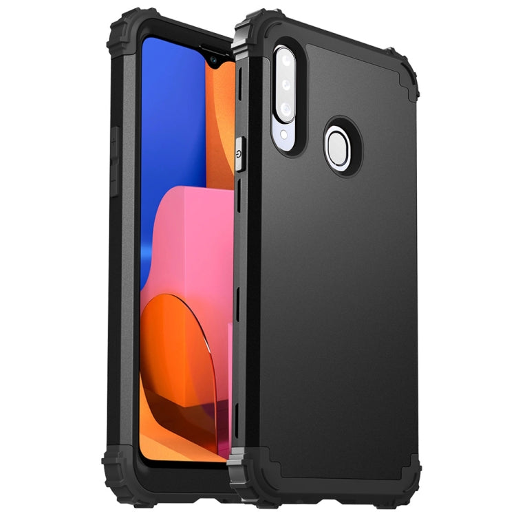 For Samsung Galaxy A02s 3 in 1 Shockproof PC + Silicone Protective Case