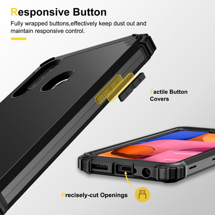 For Samsung Galaxy A02s 3 in 1 Shockproof PC + Silicone Protective Case