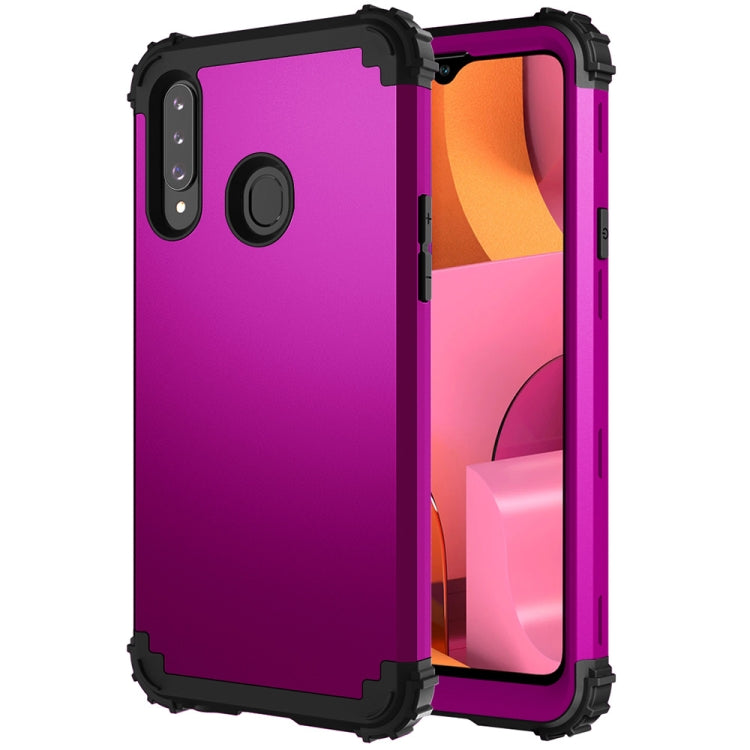 For Samsung Galaxy A02s 3 in 1 Shockproof PC + Silicone Protective Case