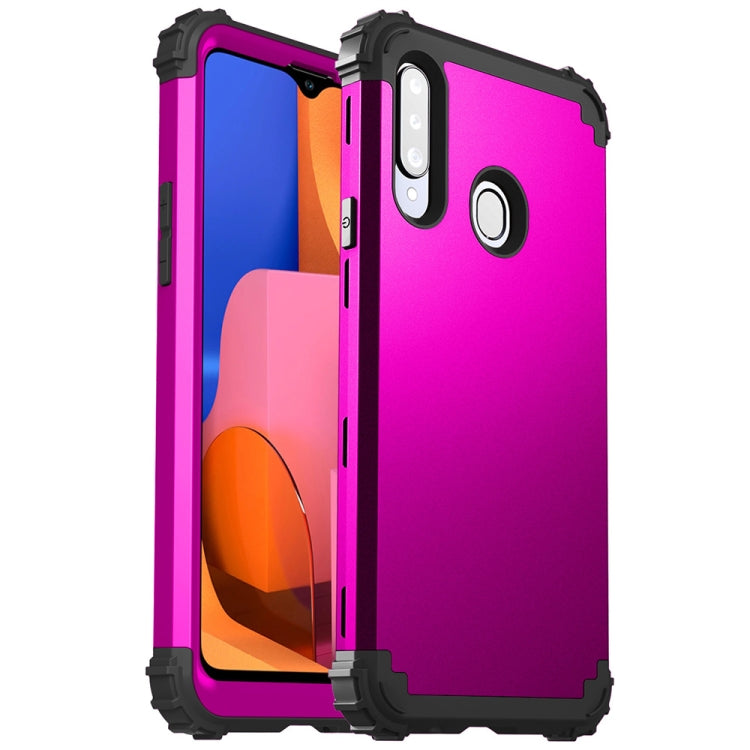 For Samsung Galaxy A02s 3 in 1 Shockproof PC + Silicone Protective Case