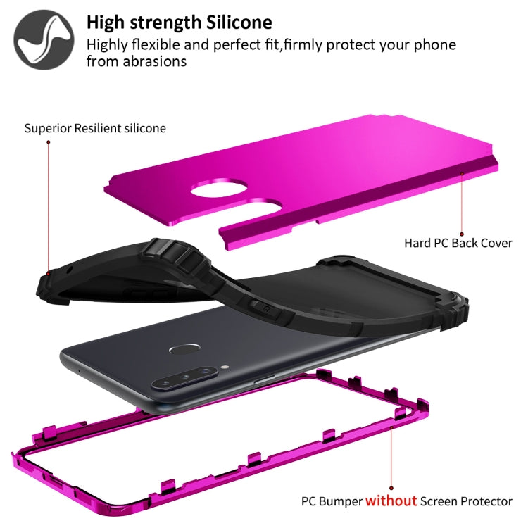 For Samsung Galaxy A02s 3 in 1 Shockproof PC + Silicone Protective Case