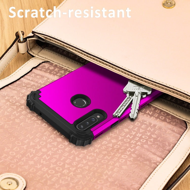 For Samsung Galaxy A02s 3 in 1 Shockproof PC + Silicone Protective Case