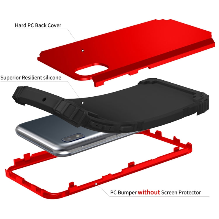 For Samsung Galaxy A10e 3 in 1 Shockproof PC + Silicone Protective Case