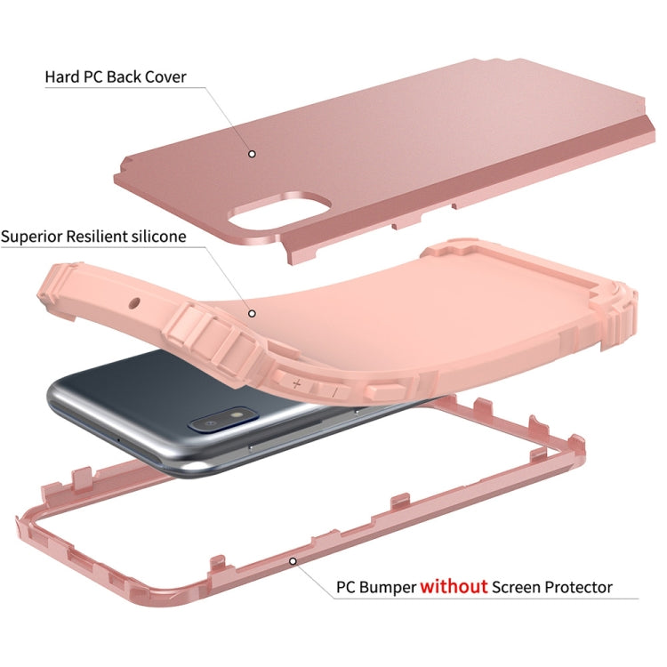 For Samsung Galaxy A10e 3 in 1 Shockproof PC + Silicone Protective Case