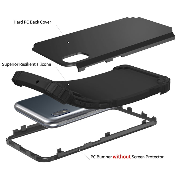 For Samsung Galaxy A10e 3 in 1 Shockproof PC + Silicone Protective Case