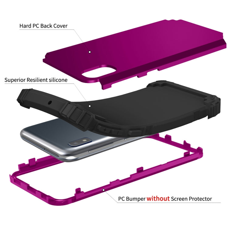 For Samsung Galaxy A10e 3 in 1 Shockproof PC + Silicone Protective Case