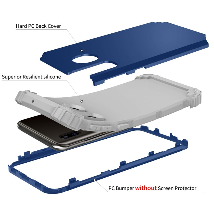 For Samsung Galaxy A20 / A30 / A50 3 in 1 Shockproof PC + Silicone Protective Case