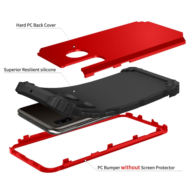 For Samsung Galaxy A20 / A30 / A50 3 in 1 Shockproof PC + Silicone Protective Case