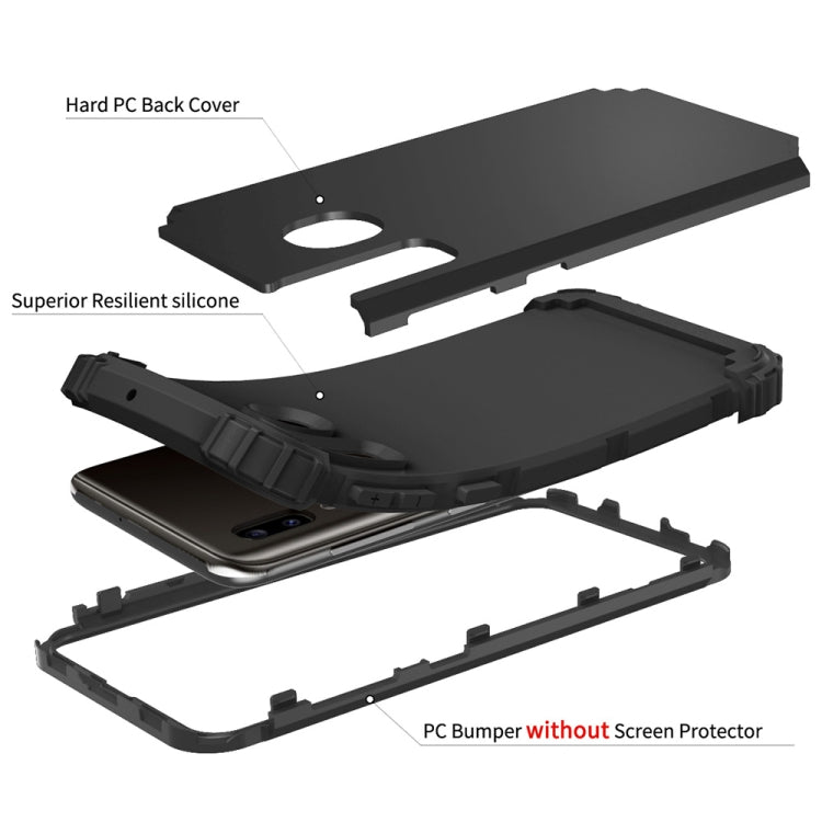 For Samsung Galaxy A20 / A30 / A50 3 in 1 Shockproof PC + Silicone Protective Case