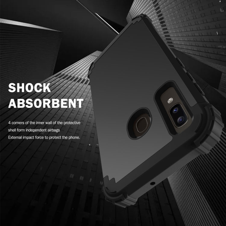 For Samsung Galaxy A20 / A30 / A50 3 in 1 Shockproof PC + Silicone Protective Case