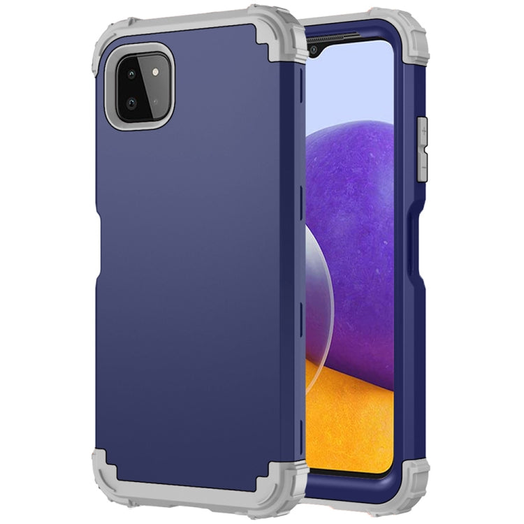 For Samsung Galaxy A22 5G 3 in 1 Shockproof PC + Silicone Protective Case