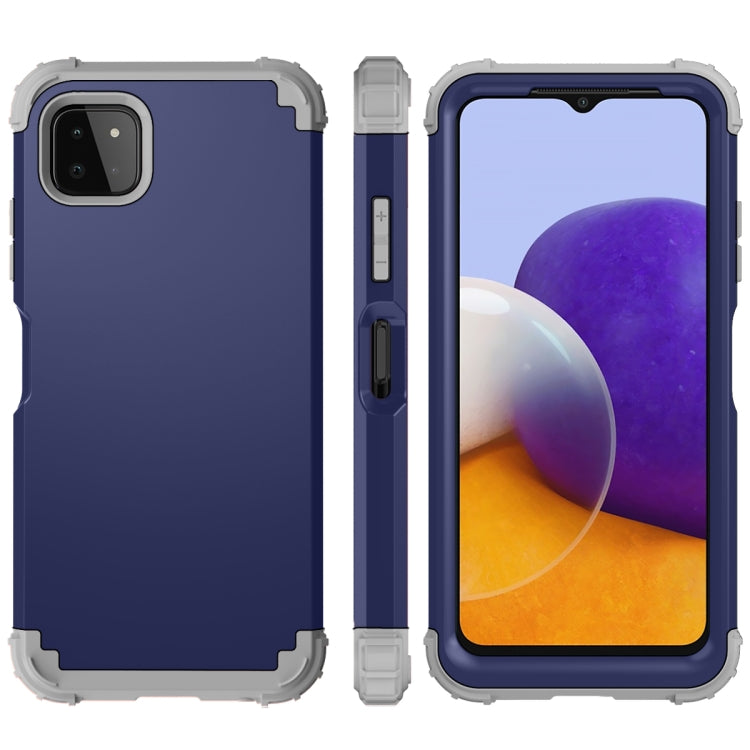 For Samsung Galaxy A22 5G 3 in 1 Shockproof PC + Silicone Protective Case