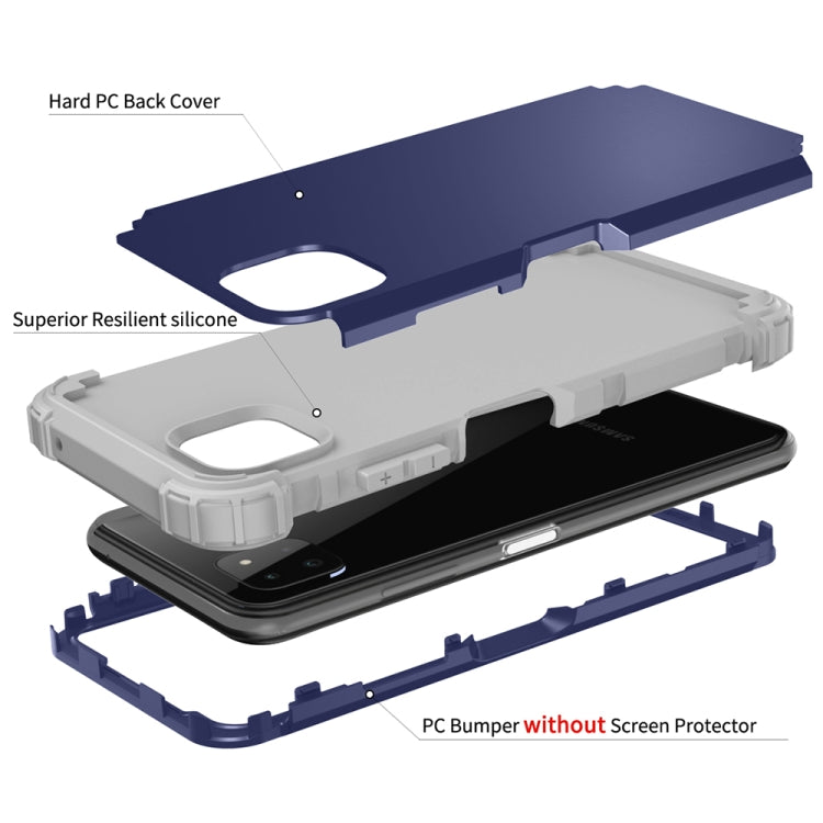 For Samsung Galaxy A22 5G 3 in 1 Shockproof PC + Silicone Protective Case